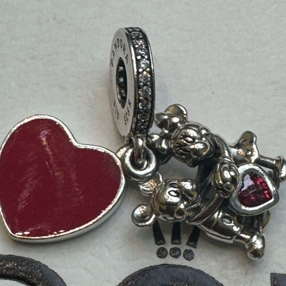 Authentic Disney Pandora Charm Mickey And Minnie Mouse Love dangle